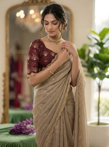 Infyshopy Printed Daily Wear Organza Saree