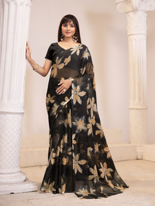 GARDEN VARELI फ्लोरल प्रिंट बॉलीवुड शिफॉन साड़ी