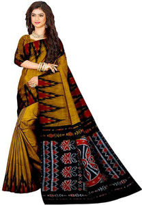 Joyguru Textile Printed Sambalpuri Cotton Blend Saree