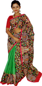KheyaliBoutique Blocked Printed Madhubani Pure Cotton Saree
