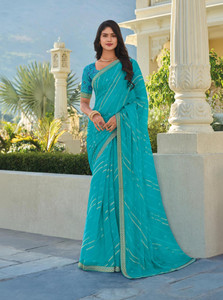 Laxmipati sarees धारीदार डेली वियर शिफॉन साड़ी