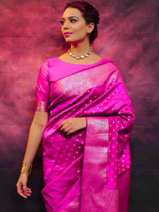 PHEASANT Woven Kanjivaram Jacquard, Art Silk Saree