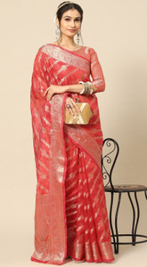 SHRIMAY Woven Bollywood Organza, Net Saree