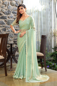 M.S.RETAIL Embellished Bollywood Satin Saree