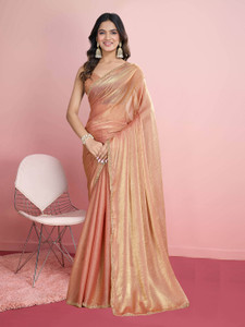 LOROFY Embellished Bollywood Organza, Silk Blend Saree
