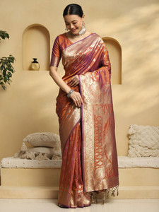 Divastri Woven Banarasi Silk Blend Saree Multicolor - Image 6