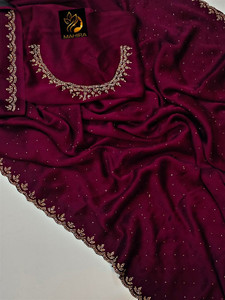 ADITYCREATION Embellished Bollywood Satin Saree