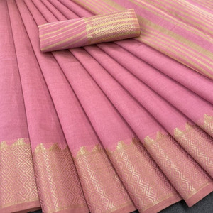 GOGAJI COLLECTION Self Design, Temple Border, Striped Assam Silk Pure Silk, Cotton Silk Saree
