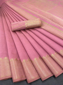 GOGAJI COLLECTION Self Design, Striped, Geometric Print, Woven Kanjivaram Pure Silk, Cotton Silk Saree