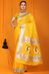 sarjan creation Self Design Paithani Jacquard Saree