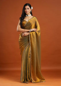 LOROFY Embellished Bollywood Tissue, Silk Blend Saree
