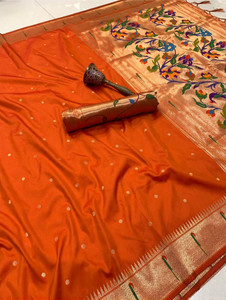 WOMENELEGENCE Woven Paithani Pure Silk Saree