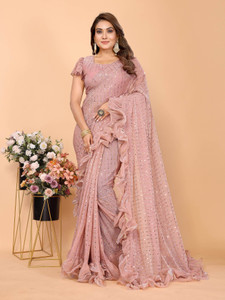VIVIATRENDZ Self Design Bollywood Net Saree