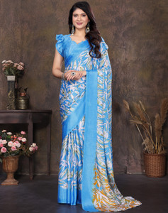 YASHIKA Floral Print Bollywood Tussar Silk Saree