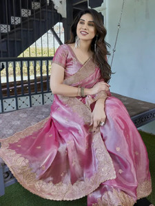 jiyanshi Embellished, Self Design Bollywood Jimmy Jimmy Saree