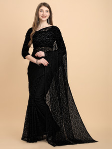 IRIS Self Design Bollywood Net Saree