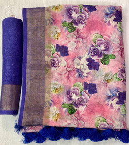 Arpita Fashion Digital Print, Floral Print Bollywood Linen Saree