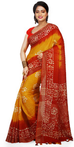 crochetin Printed Handloom Handloom Cotton Linen Saree