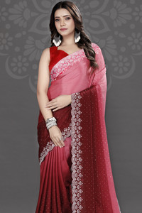 SUKHNATH MAHADEV Embellished Bollywood Chiffon Saree