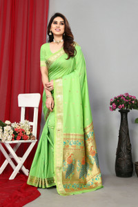 GOLDOLL FAB Woven Paithani Jacquard Saree