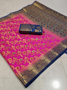 SHYAM TEX Embellished Banarasi Nylon, Jacquard Saree