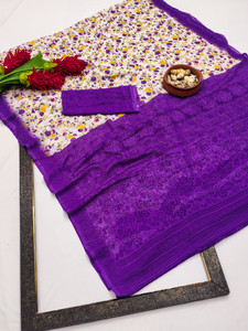 Anand Sarees Ombre, Floral Print Daily Wear Georgette Saree