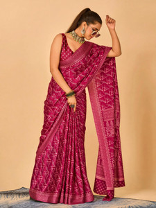 A V M Print Printed Bollywood Crepe Saree