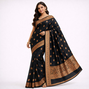 Mondal Saree Centre Printed Jamdani Cotton Silk Saree