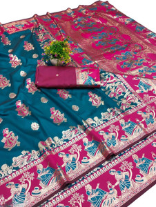 Ratnavali Woven Baluchari Silk Blend, Art Silk Saree