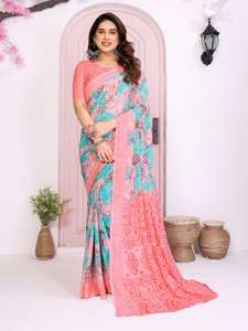 Anand Sarees Printed, Paisley, Floral Print Daily Wear Georgette Saree