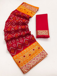 Kanooda Prints Printed Bandhani Georgette Saree