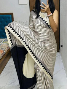 Aquiliq Printed Bollywood Satin Saree