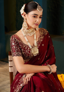Laddu creation Embellished Bollywood Jimmy Jimmy, Silk Blend Saree