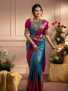 ISHAVASYA Self Design Banarasi Jacquard Saree