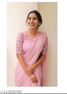 V AMAN FASHION Solid/Plain, Self Design Bollywood Chiffon Saree