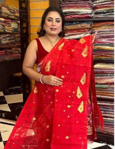 SP Boutique Woven Jamdani Cotton Silk Saree