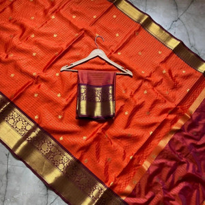 Westux Floral Print, Woven Bollywood Silk Blend Saree