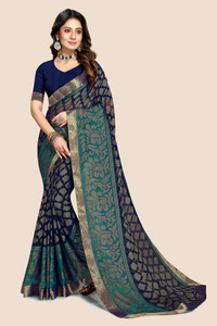 EMV Printed, Polka Print Bollywood Brasso, Chiffon Saree