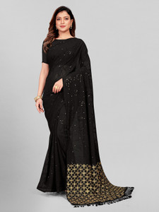 PRATHAM BLUE Embellished Bollywood Georgette Saree