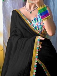 Kavu Applique Bollywood Georgette Saree