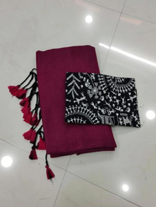 TARAMAACREATION Printed Kalamkari Handloom Pure Cotton Saree