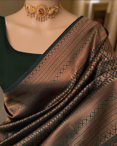 VAKHARIYAFAB Woven Kanjivaram Art Silk, Pure Silk Saree