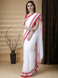 GhoshEthnic Self Design Daily Wear Handloom Cotton Blend Saree