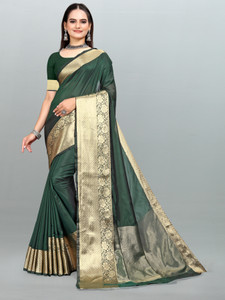 Om Shantam sarees Striped, Self Design Kanjivaram Organza, Pure Silk Saree