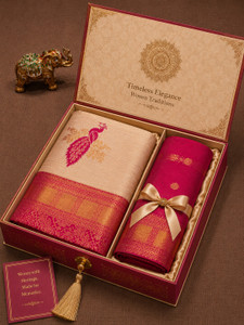 TRENDYSILKSAREE Woven Banarasi Jacquard Saree