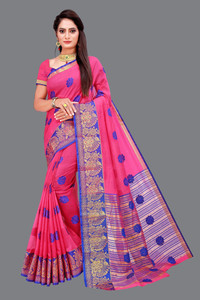Shaibo saree Self Design Maheshwari Cotton Silk Saree