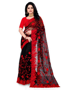 usharvi Woven, Embroidered Bollywood Net Saree