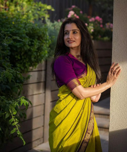 NIYAMI Woven Banarasi Jacquard, Cotton Silk Saree