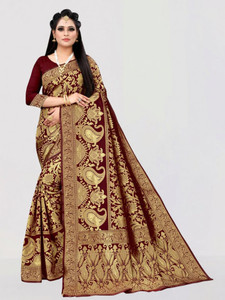 jashvicreation Woven Banarasi Jacquard, Art Silk Saree