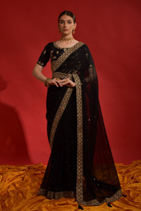 Divastri Embroidered Bollywood Georgette Saree